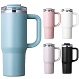 Homealexa 900 ml Kaffeebecher für unterwegs Trinkbecher mit Strohhalm Wasserflasche aus Edelstahl vakuumisolierter Becher Reisebecher