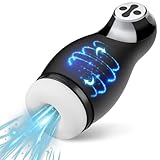 QgLust Herren Elektrischer Masturbator Penistrainer mit 10 Vibrationen + 3 Saugmodi, Blowjob Taschenmuschi Penisstimulator, 3D Realistische Vagina Muschi Männer Masturbator Sexspielzeug