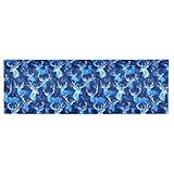 Amooorous Blue Pixel Elch Weihnachten verstellbare Volant-Vorhänge 45,7 x 137,2 cm, Badezimmer-Fenstervorhang für Wohnzimmer, Küche, Fenster, Wohnzimmer