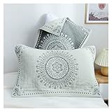 1 Paar Baumwoll-Kissen, Handtuch, dekorativ, atmungsaktiv, weich, Bettwäsche, Paar, waschbar, rutschfest, Kissen (silberfarben)