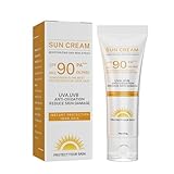 Sonnencreme LSF 90, Sunscreen SPF 90, Sonnenschutz Gesicht Anti-Aging, Feuchtigkeitsspendende Sonnenschutzlotion, UVA/UVB Schutz Super Sunscreen, Sonnenschutzcreme für Gesicht und Körper