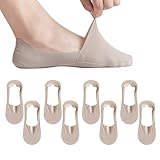 4 Paar Füsslinge Damen 39-42 Füßlinge Damen Füßlinge Herren Ballerina Socken Füsslinge Damen 39-42 Füßlinge Damen Füßlinge Herren Sommersport Anti-Rutsch für High Heels Sneakers Loafer (Khaki)