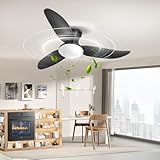 wowspeed Deckenventilator mit Beleuchtung und Fernbedienung, 100cm 3-Blatt-Propeller Smart Deckenventilator mit Timer, 3 Farbtemperatur, 6 Geschwindigkeiten, Hoher Luftstrom Leiser DC-Motor, Schwarz