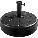Yaheetech Sonnenschirmständer Schirmgewicht mit gemusterter Oberfläche Rund Schirmhalter mit Wasser/Sand Befüllbar für Schirmstöcke 38/48 mm, Schwarz