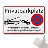 Parken Verboten Schild,30x20cm Warnschild Aluminium, inkl.Enthält Trägerkleber, Das Zuwiderhandelnde Fahrzeug Wird Auf Kosten des Eigentümers Abgeschleppt!
