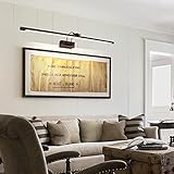 TYhogar LED Spiegelleuchte Badezimmer 90cm 16W, Badezimmer Spiegel-Leuchte, LED-Bilderleuchte mit Schwenkbarem Lampenkopf und Zugschalter, Wandleuchte Arc Arm IP44 Spiegel Beleuchtung Lampe