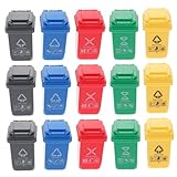 PERSELOSO 15 Stück Miniatur-Puppenhaus Modell Einer Miniatur-Mülltonne Behälter Babypuppe mach es Mini winzig Miniatures puppenhauszubehör Miniatur-Mülleimer Sandtischdekor Plastik