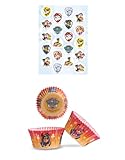 Dekozauber24 Paw Patrol Set 20x Essbare Muffinaufleger + 25x Muffinschalen Tortendeko Kindergeburtstag Muffins
