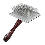 Haustier Hundebürste Katzenbürste Haustier Bürsten Mit Holz-Metall-Griff Selbstreinigende Zupfbürste Softbürste Hundebürste Antik-Design Ergonomischer Griff Für Langhaar-Hunde Wie Pudel Und Labrador