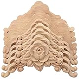 TOBEOME 10PCS Floral geschnitzt Decal Corner Applique verzieren Rahmen Holzfiguren Kabinett dekorative