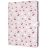 Mymazn Padfolio Portfolio-Ordner, Kunstleder, Vorstellungsgesprächsmappe mit Dokumenten-Organizer und Visitenkartenhalter, Briefgröße, Notizblock, Rechtsblockhalter für Männer und Frauen, Rosa Kirsche