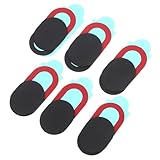 TEMPNAP 6 Stück Ovaler Webcam Sichtschutz Schieberegler aus Langlebigem Kunststoff Schwarz Kompakte Abdeckung für Laptop Tablet und Smartphone Datenschutz vor Überwachungsschutz