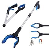 Greifzange Für Senioren, 83 cm Langer Greifzange, 360°Drehbar Müllzange Greifzange, Faltbare Greifer Mit Magnet-Greifarm, Teleskop Greifer Für Senioren, Kinder Und Menschen Mit Behinderung