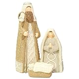 Joberio Tischkrippe - Krippenskulptur Statue Der Heiligen Familie | 15 cm / 5,91 Zoll Krippenfigur | Tischszenen Mit Weihnachtsfiguren Für Die Heimdekoration