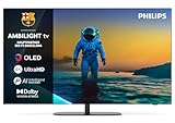 Philips Ambilight 77OLED810 4K OLED Smart TV - 77 Zoll Display mit P5 AI Perfect Picture Engine Ultra HD, Titan OS, Dolby Vision und Atmos Sound - Funktioniert mit Alexa und Google Sprachassistent