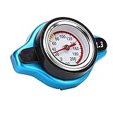 Tbest Aluminiumlegierung Kühlerdeckel Temperaturanzeige Auslaufsicher Universal Auto (kleiner Kopf 1.3)