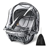 bemece Universal Regenschutz für Babyschale, Babyschale Regenschutz, Bequemes Zugang Rolltor und Trageöffnung, Gute Luftzirkulation, Transparent