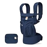 Ergobaby Babytrage, Omni 360 Cool Air Mesh mit 4 Positionen für Neugeborene bis Kleinkinder (0-4 Jahre), ergonomische Kindertrage und Rucksack, Mitternachtsblau