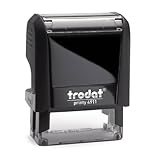 Trodat Printy 4911 – schwarz - mit Wunschtext personalisierbarer Namensstempel – gleich online gestalten, Adressstempel oder Textstempel - 38x14 mm - 4 Zeilen, hochwertiger Stempel zum Superpreis