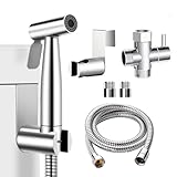 WEIDMAX Bidet-Handbrause, Hand Gehalten Bidet Sprayer Edelstahl Sprayer mit 49-Zoll-Schlauch und Halterung Halter, Includes T-adapter (G1/2''-3/8'')