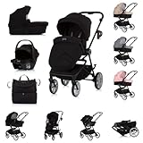 Chipolino 3 in 1 Kombikinderwagen Linea, Sportsitz, i-Size Babyschale, Babywanne, Farben:schwarz
