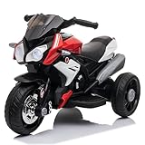 Bonnlo Kinder Elektro Motorrad ab 3 Jahre – Dreirad Spielzeug, Elektrofahrzeuge mit 6V 7Ah Akku, LED-Licht & Musik, Tragfähigkeit bis 25 kg – E Motorrad, ideal für Kinder zwischen 3–6 Jahren, Rot