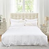 Vico Casa® 4-Jahreszeiten-Bettdecke für Doppelbett, aus 100 % weißen Federn, Modell Duo, 3 + 2 Wärmepunkte; zwei Decken 250 x 200 cm mit Knöpfen