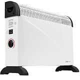 Clatronic® Konvektor-Heizung | Mobile Wärme für Zuhause | Elektroheizung mit 3 Heizstufen | Heizung mit Thermostat | bis zu 40qm | Konvektor mit Überhitzungsschutz | KH 3077 N