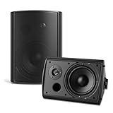 STUDIOFINIX 6,5 Zoll 400 Watt Wasserdicht Außenlautsprecher Outdoor-Lautsprecher 400W/Paar, Heavy Duty ABS Material für Patio Home Garage Poolside(Schwarz)