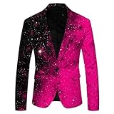 Sakko Herren, Anzug Herren Slim Fit, Anzüge & Sakkos Modern Blazer Mit Taschen Und Knöpfen Jackett Revers Anzugjacken Elegante Freizeitanzug Ausgefallene Funky Hochzeitsanzug Herren Sakko
