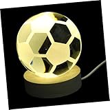 Vaguelly Fußball mit Kristallkugel und LED Holzsockel USB Betriebenes für Kinderzimmer und Fußballfans für Jungen