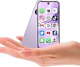 Hipipooo 4G Mini-Smartphone, Dual-SIM, 3,88-Zoll-Bildschirm, 2,0+5,0 MP Dual-Kamera, 1950-mAh-Akku, Android 12 Mini-Telefon für Kinder(4GB+64GB,lila)