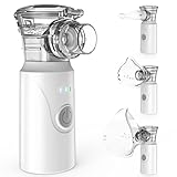 Nigecue Inhalationsgerät Tragbar Vernebler Set Leises Inhalator Verneblergerät mit Mundstück und 2 Maske für Kinder und Erwachsene, USB Wiederaufladbar