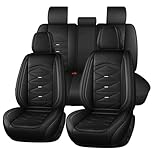 Buuoo Autositzbezüge Universal passend für BMW 5er 520 e60/ 525 e60/ e60 Tuning/525 e39 /e39 touring/520 f11 Komplettset Schutz Nappaleder Kissenbezüge
