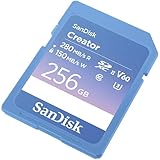 SanDisk Creator SDXC UHS-II 256GB Speicherkarte, V60, 6K & 4K UHD, Lesegeschwindigkeit bis zu 280 MB/s, Wasser- und staubbeständig, RescuePro Deluxe, Class 10, U3, V60