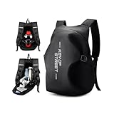 WEPLAN Motorrad Rucksack Wasserdicht Herren Damen Helm Rucksack Motorrad Rucksäcke Helmtasche Motorradrucksack Helmrucksack Motorradhelm Motorcycle Backpack Leicht Reise Rucksäcke,Schwarz L