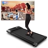 MJWW Raceable Walking Pad mit AI-Training, Laufband für Zuhause Max 136 kg, Laufband unter dem Schreibtisch APP-Steuerungs-Gehmaschine mit Trainingskursen und Multi-Runner-Rennen