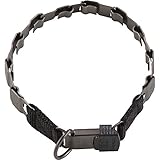 Sprenger Hundehalsband Neck-Tech Fun mit ClicLock Verschluss I Hundehalskette aus rostfreiem Edelstahl, matt schwarz, Flache austauschbare Gliederkette, 60cm