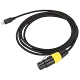 XUXHOU Adapter des Weiblichen Kabels Typ C nach XLR für das PC -Telefon -Tablet, Breite Anwendungen, Unterstützt 44,1 KHz 48 KHz Semanische Rate für Nylon Black Yellow, 1 Pack, um Karaoke Musik (#2)