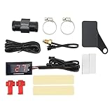 Zohisin Motorrad-Digital-Wassertemperaturanzeige, dünnes 12-V-LCD mit 22-mm-Sensoradapter für die meisten Motorräder, rot (Red)