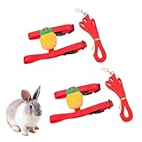 2 Stück Verstellbare Nylon Geschirre Haustier Kaninchengeschirr Verstellbares Weiches Kaninchen Einstellbares Kaninchengeschirr Geeignet für Kleintiere von 4 bis 8kg