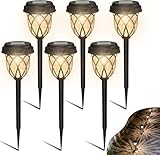 HELESIN Solarlampen für Außen Garten, 6 Stück Solarleuchten Garten Außen Wasserdichte, LED Solar Gartenleuchten Dekoration für Gärten, Wege, Rasenflächen, Gewächshäuser und Terrassen (Warmweiß)