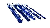 Plastikbinderücken, PVC, 6 mm, 14 Ringe, A5, Blau, 25 Stück