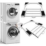 Zwischenbaurahmen Trockner Waschmaschine,Verbindungsrahmen Waschmaschine Trockner Universal,Waschmaschine Trockner Verbindung FüR Alle Marken Mit Adjustable Size (43-68cm) Trockner-Stapelgestell