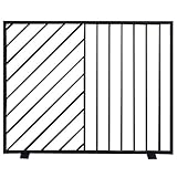 Kamingitter Funkenschutzgitter Kaminumrandung Gitter Aus Breitem Metallgeflecht Sicherheits-Kaminschutzgitter 96 X 76 X 20 Cm/38'×30'×8' Schwarzes Schlafzimmerdekor