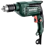 metabo Bohrmaschine BE 650-650 W, 13 mm Stahlbohrung, 30 mm Holzbohrung - Vario-Elektronik, Rechts-/Linkslauf, Softgrip - Inkl. Zahnkranzbohrfutter und Bohrfutterschlüssel