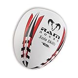 Ram Rugby Solo Skills Rugby Ball (Größe 5, 4 & 3) - Üben Sie Rugby Passing & Handling Technik mit diesem innovativen Rebounder Half Rugby Ball. (5-Erwachsene)