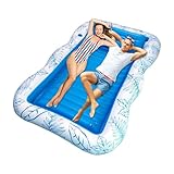 Bräunungspool – aufblasbares Schwimmbad | aufblasbarer Pool-Sessel mit Kissen und Bechersitz, tragbares Schwimmbecken mit Getränkehalter zum Bräunen des Flusses V