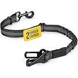 ZAUBERPFOTE Hundegurt 'Argo‘ fürs Auto – Verstellbarer Sicherheitsgurt mit Rückdämpfung & ISOFIX Anschluss – Anschnallgurt für alle Hunderassen (Schwarz, Gr. L)