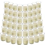 BELLE VOUS Votivkerzen mit Kerzen Glas (48 Stück) - Kleine Kerzen im Glas - 12h Brenndauer - Teelichtgläser - Kerzengläser für Weihnachten Hochzeiten Spas - Nicht parfümiert
